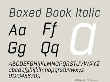 BoxedBook-Italic Version 1.000图片样张