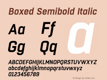 BoxedSemibold-Italic Version 1.000图片样张