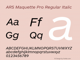 ARSMaquettePro-Italic Version 1.002图片样张