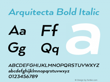ArquitectaBold-Italic 1.000 Font Sample