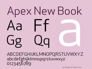 ApexNew-Book Version 1.001 2006, Revised version replacing Apex Sans图片样张