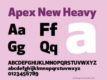 ApexNew-Heavy Version 1.001 2006, Revised version replacing Apex Sans Font Sample