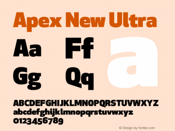 ApexNew-Ultra Version 1.001 2006, Revised version replacing Apex Sans Font Sample