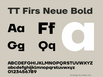 TTFirsNeue-Bold Version 1.000 Font Sample