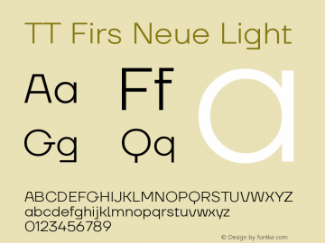 TTFirsNeue-Light Version 1.000 Font Sample