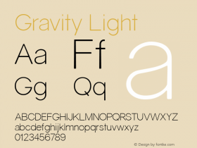 Gravity Light 1 Font Sample