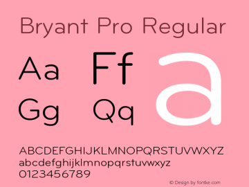BryantPro-Regular Version 2.001图片样张