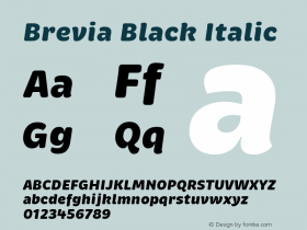 Brevia-BlackItalic Version 001.001 Font Sample