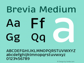 Brevia-Medium Version 1.000 Font Sample