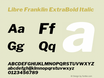 Libre Franklin ExtraBold Italic Version 1.002; ttfautohint (v1.5) Font Sample