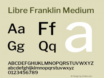 LibreFranklin-Medium Version 1.002; ttfautohint (v1.5) Font Sample