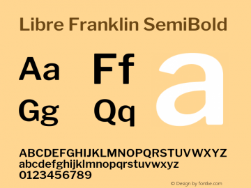 LibreFranklin-SemiBold Version 1.002; ttfautohint (v1.5) Font Sample