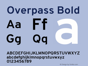 Overpass Bold Version 3.000;DELV;Overpass; ttfautohint (v1.5) Font Sample