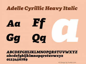 Adelle Cyrillic Heavy Italic Version 2.000 Font Sample