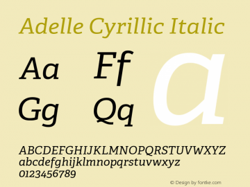 Adelle Cyrillic Italic Version 2.000图片样张