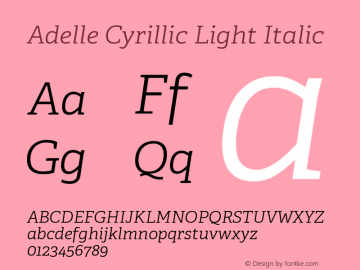 Adelle Cyrillic Light Italic Version 2.000图片样张