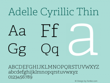 Adelle Cyrillic Thin Version 2.000图片样张