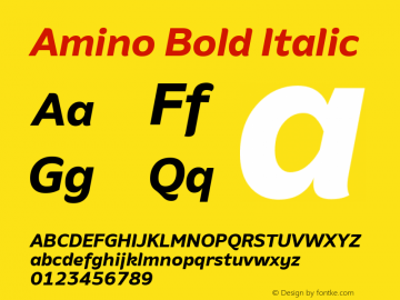Amino Bold Italic Version 2.01 : 2013;com.myfonts.cadson-demak.amino.bold-italic.wfkit2.41JU图片样张
