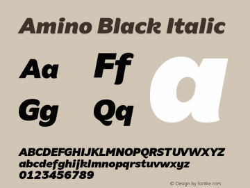 Amino Black Italic Version 2.01 : 2013;com.myfonts.cadson-demak.amino.black-italic.wfkit2.41JX图片样张