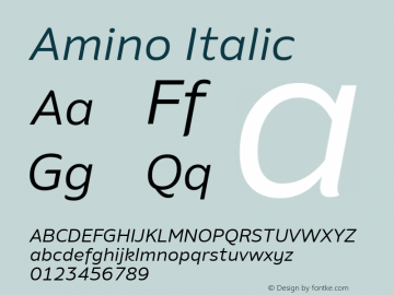Amino Italic Version 2.01 : 2013;com.myfonts.cadson-demak.amino.italic.wfkit2.41JM图片样张