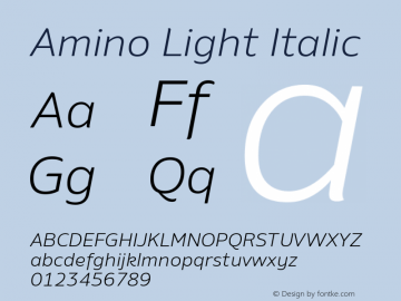 Amino Light Italic Version 2.01 : 2013;com.myfonts.cadson-demak.amino.light-italic.wfkit2.41K2图片样张