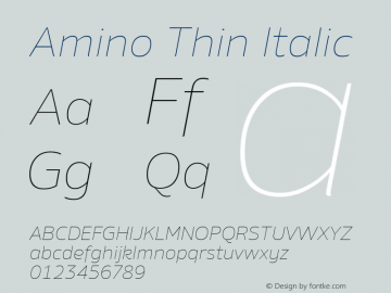 Amino Thin Italic Version 2.01 : 2013;com.myfonts.cadson-demak.amino.thin-italic.wfkit2.41K6图片样张