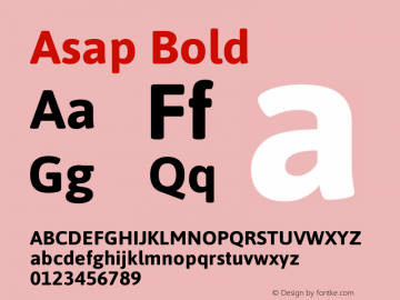 Asap Bold Version 1.010 Font Sample
