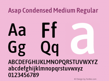 Asap Condensed Medium Version 1.008; ttfautohint (v1.6)图片样张