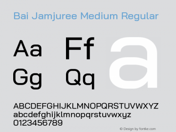 Bai Jamjuree Medium Version 1.000; ttfautohint (v1.6) Font Sample