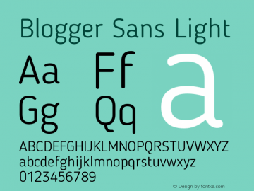 BloggerSans-Light 1.2; CC 4.0 BY-ND Font Sample