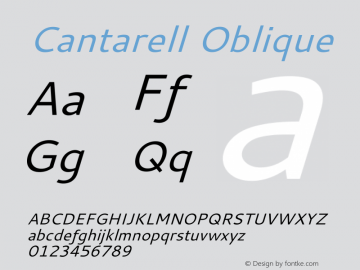 Cantarell Oblique Version 001.001 Font Sample