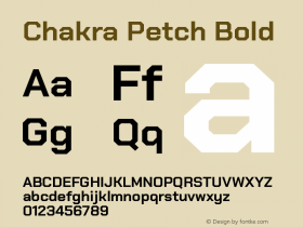 Chakra Petch Bold Version 1.000; ttfautohint (v1.6) Font Sample