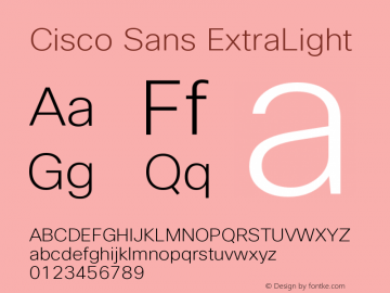 CiscoSans-ExtraLight Version 1.003 Font Sample