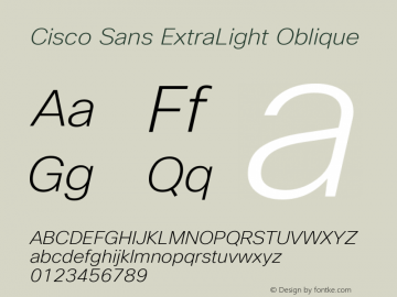 CiscoSans-ExtraLightOblique Version 1.003 Font Sample
