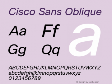 CiscoSans-Oblique Version 1.003 Font Sample
