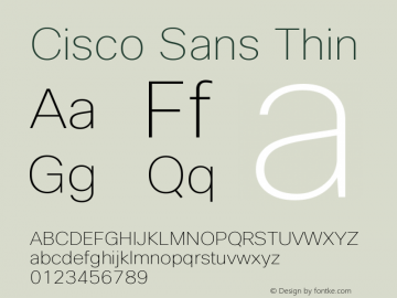 CiscoSans-Thin Version 1.003 Font Sample