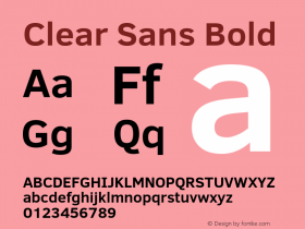 Clear Sans Bold Version 1.00 Font Sample