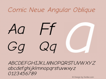 Comic Neue Angular Oblique Version 1.000 Font Sample