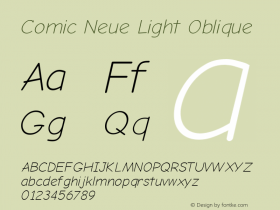 Comic Neue Light Oblique Version 1.000图片样张