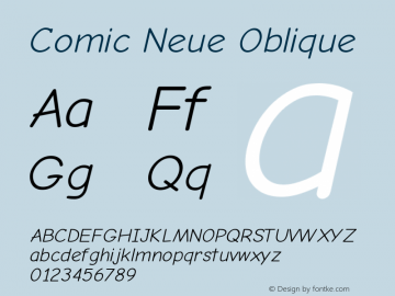 Comic Neue Oblique Version 1.000 Font Sample