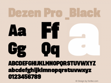 DezenProBlack Version 1.000 Font Sample