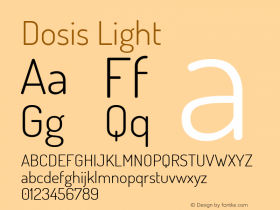 Dosis Light Version 1.007 Font Sample