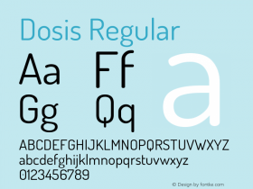 Dosis Regular Version 1.007 Font Sample