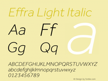 Effra-LightItalic Version 1.010图片样张