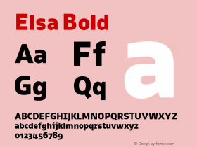Elsa-Bold Version 1.000; Font Sample