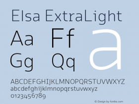 Elsa-ExtraLight Version 1.000; Font Sample
