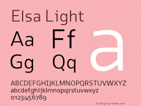 Elsa-Light Version 1.000; Font Sample