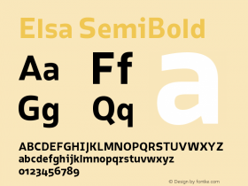 Elsa-SemiBold Version 1.000; Font Sample