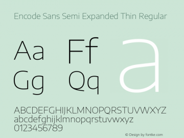 Encode Sans Semi Expanded Thin Version 2.000图片样张