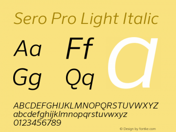 SeroPro-LightItalic Version 7.504; 2011; Build 1023图片样张